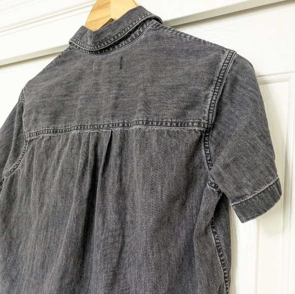 MADEWELL Denim Oversized Ex-Boyfriend Shirt in Lunar Black XXSmall Womens MA666 - Picture 10 of 12